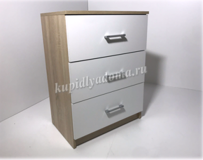 Комод Светлана 3 ящика (Дуб сонома/Белый)