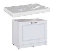 Тумба с мягким сиденьем Апполия 600 (Белый/Белый дуб)