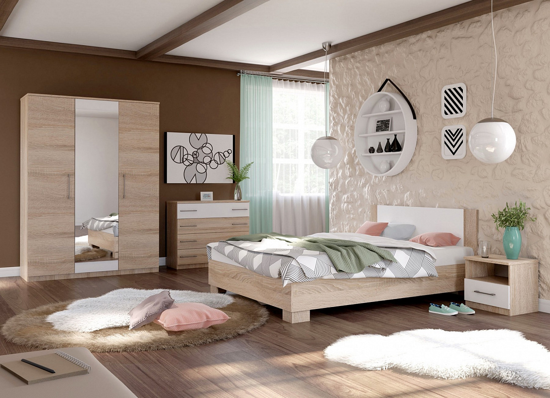 Аврора (Дуб сонома/Белый)