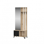 Вешалка Луксор-12 (Дуб делано светлый/Камень Пьетра черный)