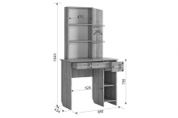 Виктория 1 Спальня Белое дерево Трюмо Схема