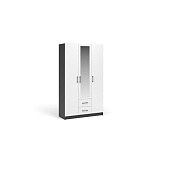 Шкаф 3д 2ящ. с зеркалом Чикаго (Антрацит/Белый)