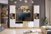 Гостиная Моди К-1А (Дуб крафт золотой/Белое дерево)