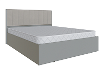 Кровать Мадрид МД-2 1.6 с ортопедическим основанием (Камень серый/Волна светло-серый)
