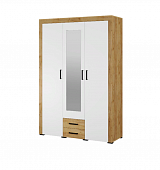 Шкаф 3-х створчатый Адель (Дуб крафт золотой/Белый)