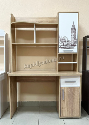 Стол компьютерный 1200 Лайт-1 (Дуб сонома/Белый)