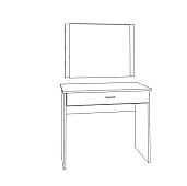 Туалетный столик Джолин 245.09 с зеркалом (Дуб каньон/Белый глянец)