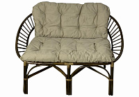 Диван двухместный RJG-Princess (Ротанг №6, ткань JPN DRILL 102)