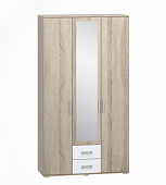 Шкаф 3дв. для одежды и белья Сопрано (Дуб сонома/Белый)