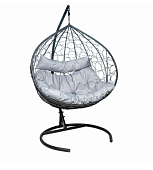Кресло подвесное LESET БАЛИ (Чёрный каркас/Светло-серая подушка)