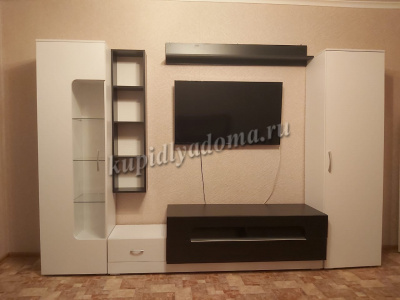 Гостиная Лофт-20 (Белая аляска/Черный)