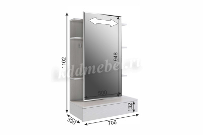 Трюмо Арина (Белый рамух)