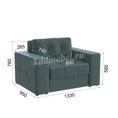 Кресло-кровать Нави (Серый/Бриз белый)