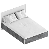 Кровать Лео-2 1.4 с настилом (Айрон рок/Софт айс)