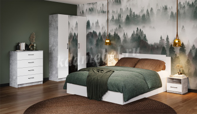 Комод Чикаго 3ящ (Ателье светлый/Белый)