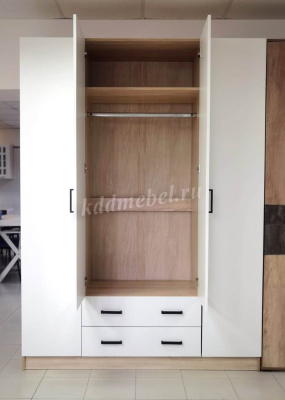 Шкаф распашной Нарцисс-3 (Дуб сонома/Белый) 