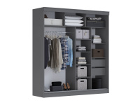 шкаф 2,0м Орион_графит_открытый