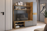 Гостиная Бери К-1 (Дуб крафт золотой/Графит)