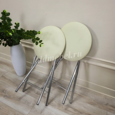 Табурет Сигма (Кремовый/Хром)