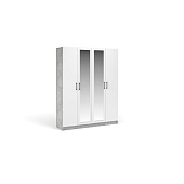 Шкаф 4д с зеркалом Чикаго (Ателье светлый/Белый)