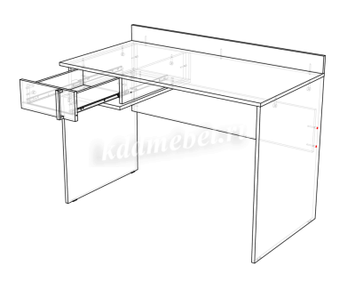 Стол письменный Джамп (Дуб вотан/Белый глянец)