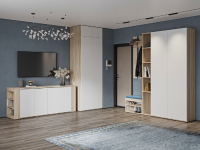 Студия Дуб Сонома светлый - Белый