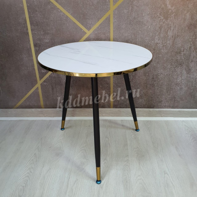 Стол СТ-112 (Белый мрамор/Ноги черные)
