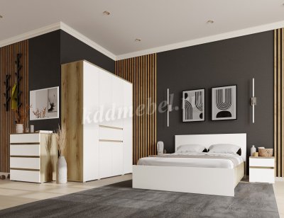 Кровать Плейона 1.6 (Дуб делано/Белый)