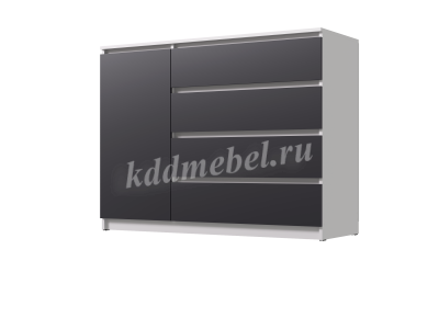 Комод Вега Люкс 1Д-4Я (Белый/Графит)