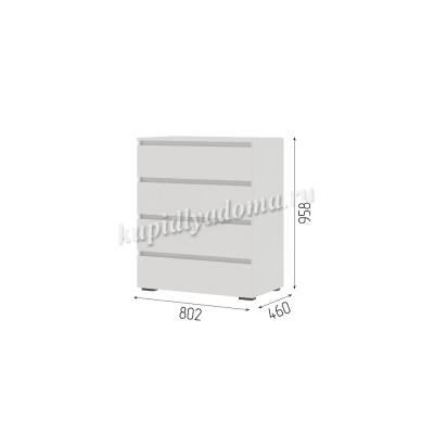 Комод Лаванда КМ 02 (Шагрень белый) 