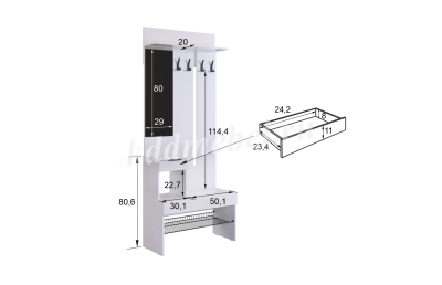 Прихожая К6 Баско (Графит/Дуб крафт золотой)