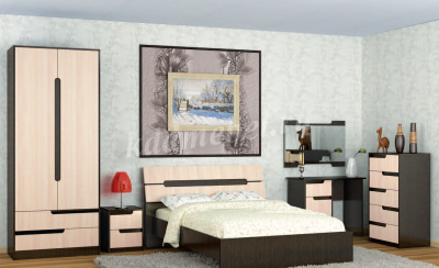 Кровать Гавана 1.6 (Венге/Дуб молочный)