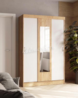 Шкаф-купе Бася (Белый/Дуб крафт золотой)