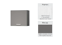 Шкаф верхний высокий В5Х кухня Осло (Белый/Карбон вулкан)