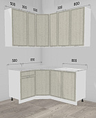 Кухня угловая Орлеан 1,357*1,657 МДФ (Кантри Милк/Столешница Мрамор Лацио)