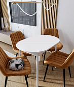 Стол обеденный Кэлли раздвижной ЛДСП (Белый шагрень/Белый)