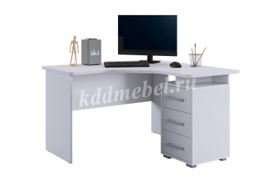 Стол компьютерный угловой Лайт-2 (Белый)