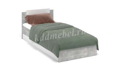 Кровать 0.9 Чикаго (Ателье светлый/Белый)