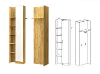 Шкаф Лего для одежды (Дуб бунратти/Белый)