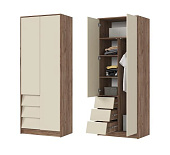 Шкаф Рейн 2-х створчатый (Дуб крафт табачный/Кашемир)