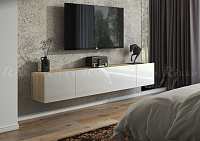 Тумба под ТВ Кантри-1 (Дуб сонома/Белый глянец)