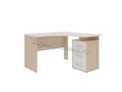 Стол компьютерный угловой Лайт-2 (Дуб сонома/Белый)