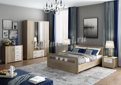 Кровать Сопрано 1.6 (Дуб сонома/Белый)