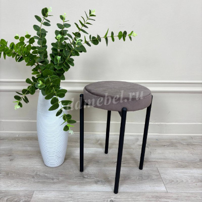 Табурет Лондон (Шоколад велюр/Черный)