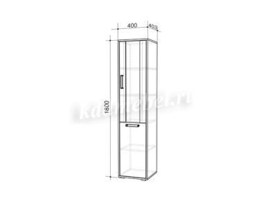 Стеллаж-шкаф Лайт-2 (Дуб сонома/Белый)