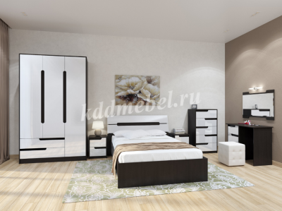 Кровать Гавана 1.6 (Венге/Акрил белый)