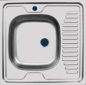 Мойка накладная Юкинокс Стандарт-600 левая с сифоном (Металлик)