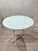 Стол обеденный Элип-1 раздвижной с фотопечатью (Белый/Подстолье профиль белый)