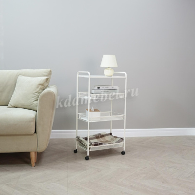 Этажерка Ладья-34КС на колесиках (Белый)