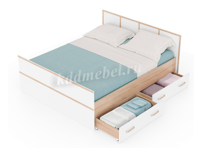 Кровать Сакура 1.6 (Дуб сонома/Белый)